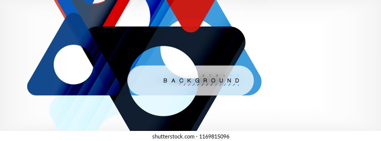 Geometric background, circles and triangles shapes banner. Vector illustration for business brochure or flyer, presentation and web design layout