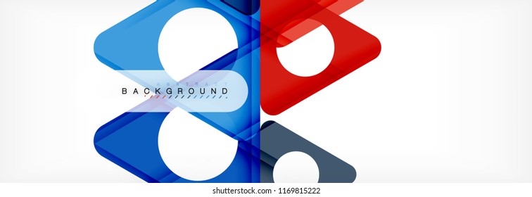 Geometric background, circles and triangles shapes banner. Vector illustration for business brochure or flyer, presentation and web design layout