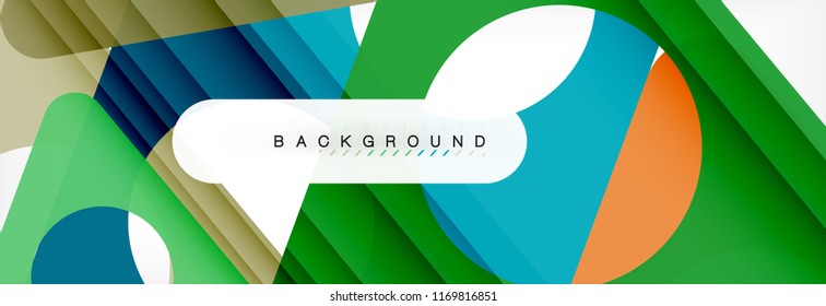 Geometric background, circles and triangles shapes banner. Vector illustration for business brochure or flyer, presentation and web design layout