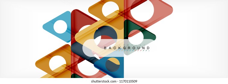 Geometric background, circles and triangles shapes banner. Vector illustration for business brochure or flyer, presentation and web design layout