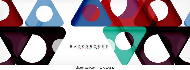 Geometric background, circles and triangles shapes banner. Vector illustration for business brochure or flyer, presentation and web design layout