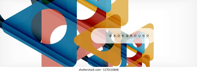 Geometric background, circles and triangles shapes banner. Vector illustration for business brochure or flyer, presentation and web design layout