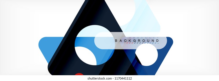 Geometric background, circles and triangles shapes banner. Vector illustration for business brochure or flyer, presentation and web design layout