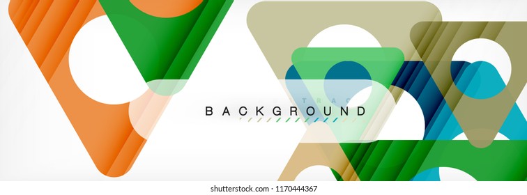 Geometric background, circles and triangles shapes banner. Vector illustration for business brochure or flyer, presentation and web design layout
