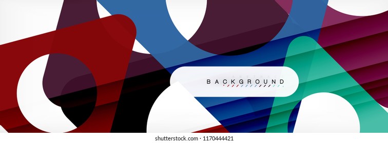 Geometric background, circles and triangles shapes banner. Vector illustration for business brochure or flyer, presentation and web design layout