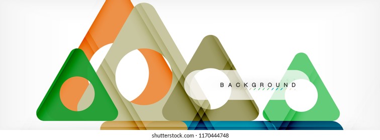 Geometric background, circles and triangles shapes banner. Vector illustration for business brochure or flyer, presentation and web design layout