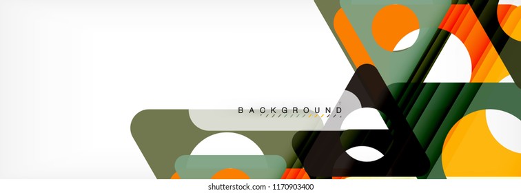 Geometric background, circles and triangles shapes banner. Vector illustration for business brochure or flyer, presentation and web design layout