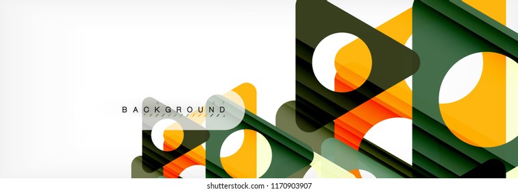 Geometric background, circles and triangles shapes banner. Vector illustration for business brochure or flyer, presentation and web design layout