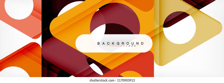 Geometric background, circles and triangles shapes banner. Vector illustration for business brochure or flyer, presentation and web design layout