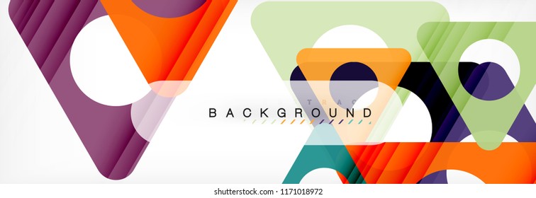 Geometric background, circles and triangles shapes banner. Vector illustration for business brochure or flyer, presentation and web design layout