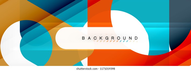 Geometric background, circles and triangles shapes banner. Vector illustration for business brochure or flyer, presentation and web design layout