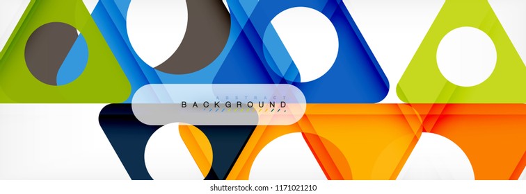 Geometric background, circles and triangles shapes banner. Vector illustration for business brochure or flyer, presentation and web design layout