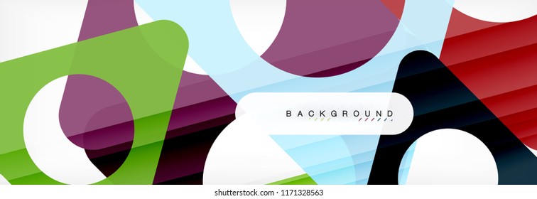 Geometric background, circles and triangles shapes banner. Vector illustration for business brochure or flyer, presentation and web design layout