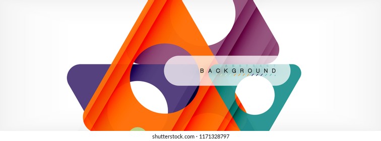 Geometric background, circles and triangles shapes banner. Vector illustration for business brochure or flyer, presentation and web design layout
