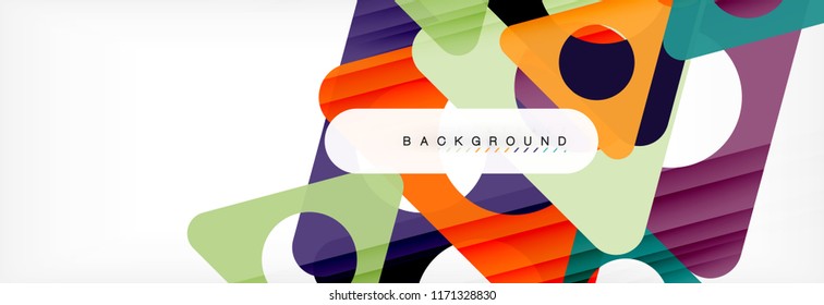 Geometric background, circles and triangles shapes banner. Vector illustration for business brochure or flyer, presentation and web design layout