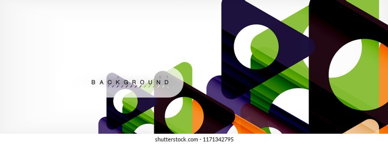 Geometric background, circles and triangles shapes banner. Vector illustration for business brochure or flyer, presentation and web design layout