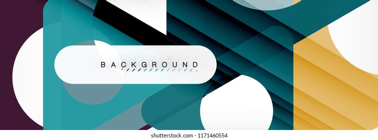 Geometric background, circles and triangles shapes banner. Vector illustration for business brochure or flyer, presentation and web design layout