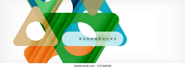 Geometric background, circles and triangles shapes banner. Vector illustration for business brochure or flyer, presentation and web design layout