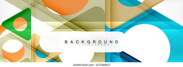 Geometric background, circles and triangles shapes banner. Vector illustration for business brochure or flyer, presentation and web design layout