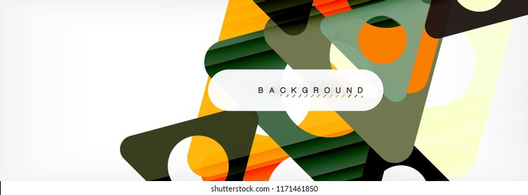 Geometric background, circles and triangles shapes banner. Vector illustration for business brochure or flyer, presentation and web design layout