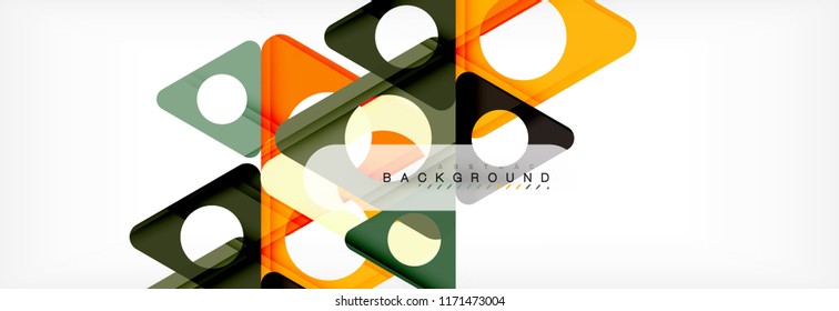 Geometric background, circles and triangles shapes banner. Vector illustration for business brochure or flyer, presentation and web design layout
