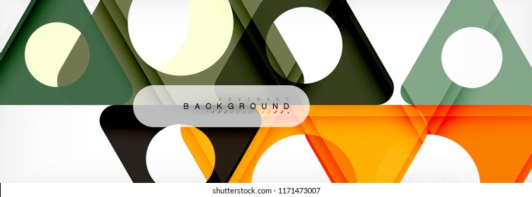 Geometric background, circles and triangles shapes banner. Vector illustration for business brochure or flyer, presentation and web design layout