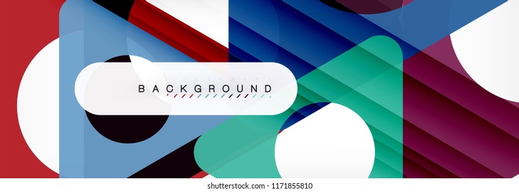 Geometric background, circles and triangles shapes banner. Vector illustration for business brochure or flyer, presentation and web design layout