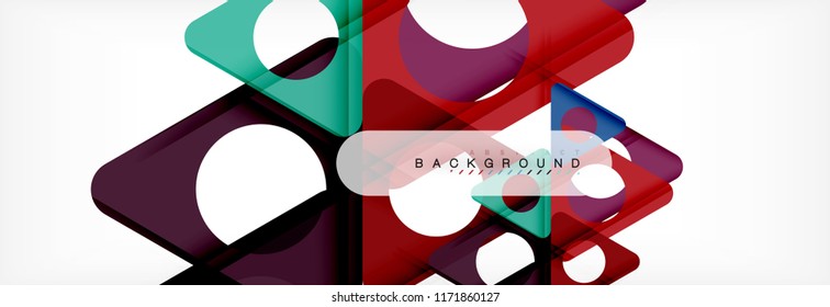 Geometric background, circles and triangles shapes banner. Vector illustration for business brochure or flyer, presentation and web design layout