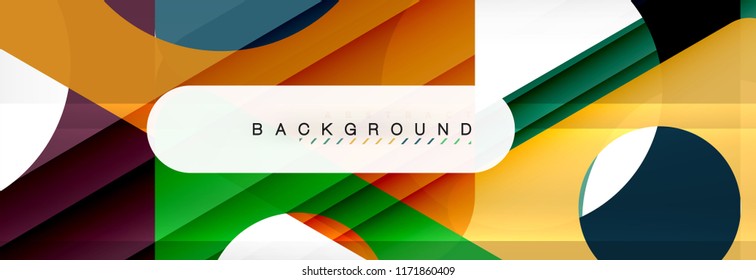 Geometric background, circles and triangles shapes banner. Vector illustration for business brochure or flyer, presentation and web design layout