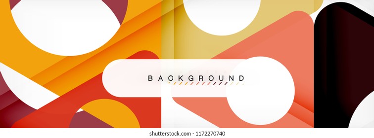 Geometric background, circles and triangles shapes banner. Vector illustration for business brochure or flyer, presentation and web design layout