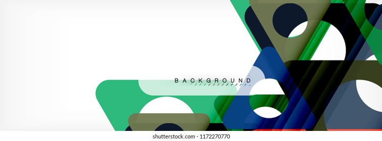 Geometric background, circles and triangles shapes banner. Vector illustration for business brochure or flyer, presentation and web design layout