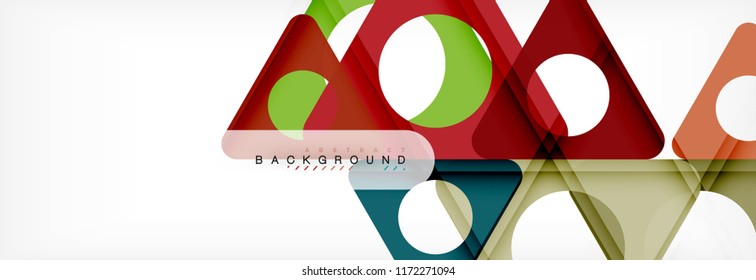 Geometric background, circles and triangles shapes banner. Vector illustration for business brochure or flyer, presentation and web design layout