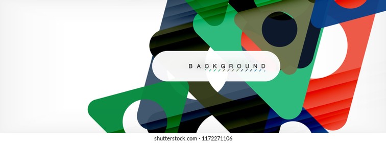 Geometric background, circles and triangles shapes banner. Vector illustration for business brochure or flyer, presentation and web design layout