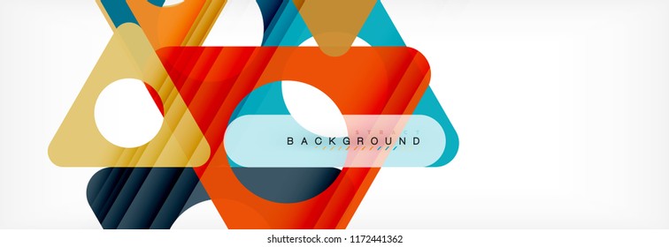 Geometric background, circles and triangles shapes banner. Vector illustration for business brochure or flyer, presentation and web design layout