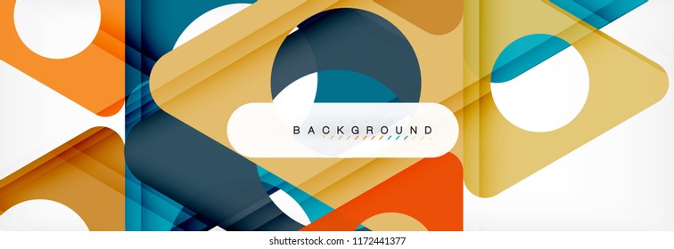Geometric background, circles and triangles shapes banner. Vector illustration for business brochure or flyer, presentation and web design layout