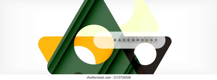 Geometric background, circles and triangles shapes banner. Vector illustration for business brochure or flyer, presentation and web design layout