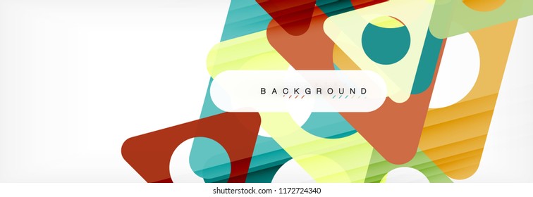 Geometric background, circles and triangles shapes banner. Vector illustration for business brochure or flyer, presentation and web design layout