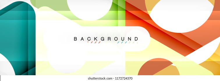 Geometric background, circles and triangles shapes banner. Vector illustration for business brochure or flyer, presentation and web design layout