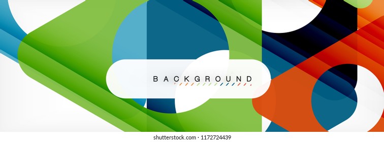 Geometric background, circles and triangles shapes banner. Vector illustration for business brochure or flyer, presentation and web design layout
