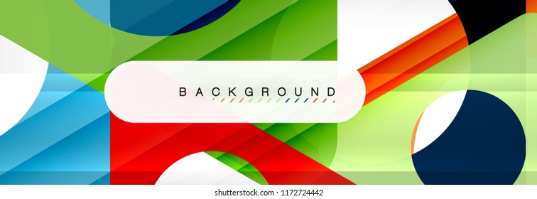 Geometric background, circles and triangles shapes banner. Vector illustration for business brochure or flyer, presentation and web design layout