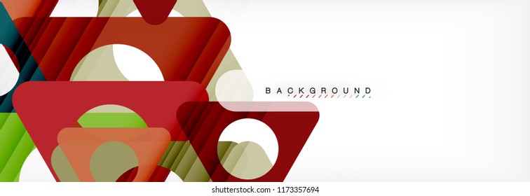 Geometric background, circles and triangles shapes banner. Vector illustration for business brochure or flyer, presentation and web design layout