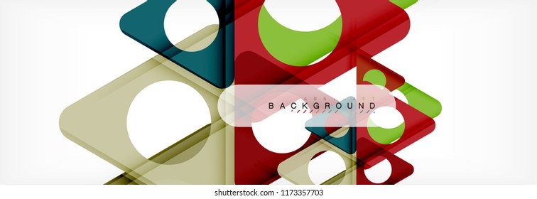 Geometric background, circles and triangles shapes banner. Vector illustration for business brochure or flyer, presentation and web design layout