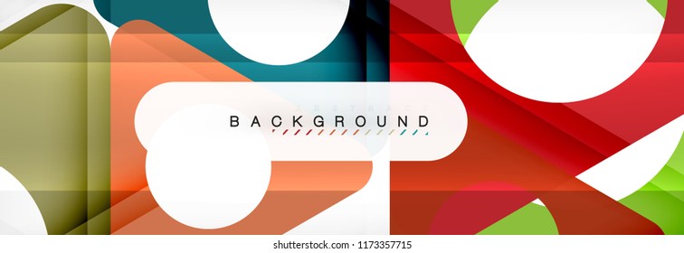 Geometric background, circles and triangles shapes banner. Vector illustration for business brochure or flyer, presentation and web design layout