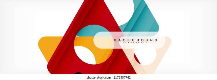Geometric background, circles and triangles shapes banner. Vector illustration for business brochure or flyer, presentation and web design layout