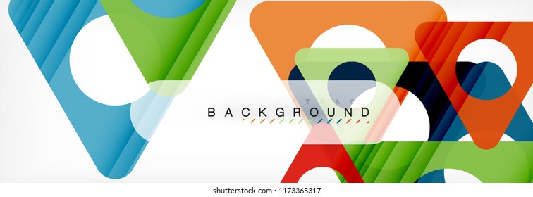 Geometric background, circles and triangles shapes banner. Vector illustration for business brochure or flyer, presentation and web design layout