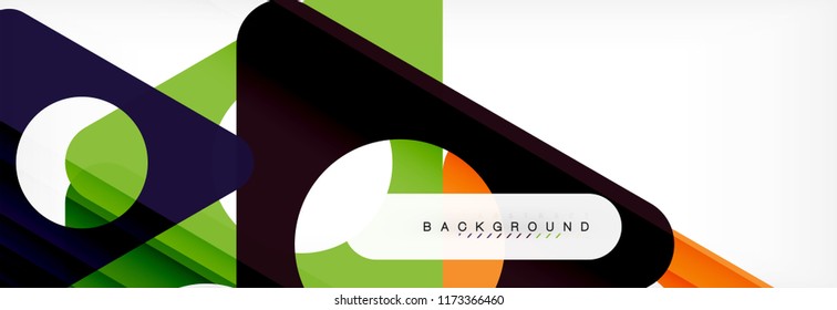 Geometric background, circles and triangles shapes banner. Vector illustration for business brochure or flyer, presentation and web design layout