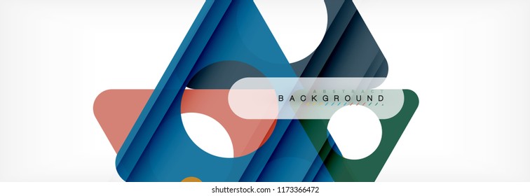 Geometric background, circles and triangles shapes banner. Vector illustration for business brochure or flyer, presentation and web design layout