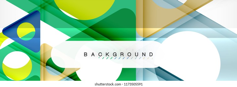 Geometric background, circles and triangles shapes banner. Vector illustration for business brochure or flyer, presentation and web design layout
