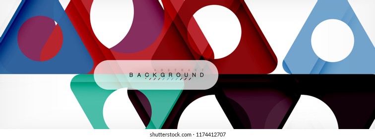 Geometric background, circles and triangles shapes banner. Vector illustration for business brochure or flyer, presentation and web design layout