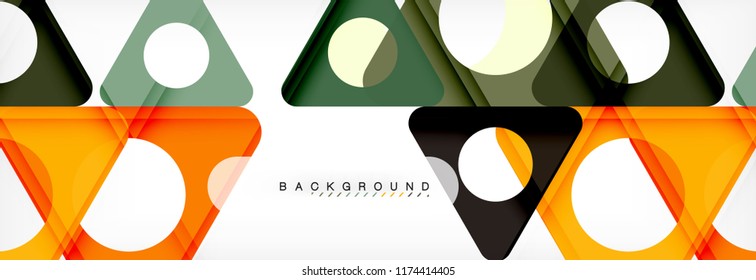 Geometric background, circles and triangles shapes banner. Vector illustration for business brochure or flyer, presentation and web design layout